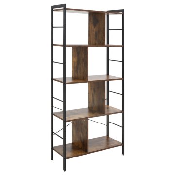 Homestar Uska polica za knjige s 5 razina 77x30x57,5 cm rustikalno smeđa