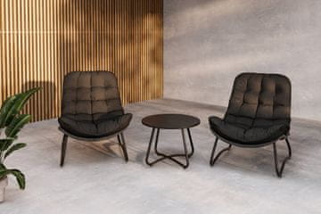 Venture Design AB Set za dnevni boravak 2 stolice i stol 93x68x76 cm siva