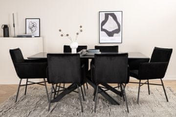 Venture Design AB Set za blagovanje Stol i stolice Piazza i Petra Stol 76x180x90 cm Stolica 60x87x57 cm Crna