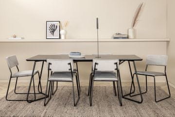 Venture Design AB Set za blagovanje stol i stolice Petra i Kenth stol 75x190x90 cm stolica 52x76x40 cm crna
