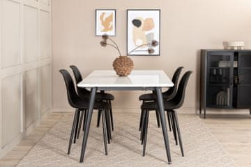 Venture Design AB Set za blagovanje Jimmy, stol 76x150x90 cm, stolica 58x81x45,5 cm, crna