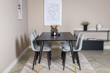 Venture Design AB Set za blagovanje Dipp i Polar, stol 75x180x90 cm, crni i sivi, stol i stolice