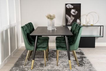 Venture Design AB Set za blagovanje s stolom i stolicama Dipp, stol za blagovanje 180x90x75 cm, crno-zelena