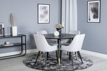 Venture Design AB Set za blagovanje Dipp i Plaza stol 115 cm stolica 58x86x49 cm crna siva