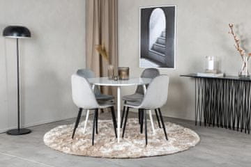 Venture Design AB Set za blagovanje Plaza okrugli stol i stolica Polar za blagovanje 100 cm bijela siva