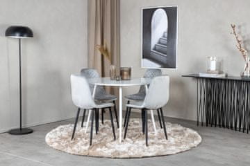 Venture Design AB Set za blagovanje Plaza okrugli stol 100 cm bijeli Polar Diamond stolice sive
