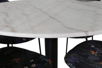Venture Design AB Set za blagovanje Estelle stol 106x75 cm bijeli crni, stol i stolice