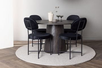 Venture Design AB Set blagovaonskog stola i stolica, okrugli stol 120x75 cm, stolica 60x89x50 cm, boja moka crna