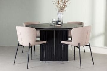 Venture Design AB Blagovaonski set Matilda stol za blagovanje i Modesto stolica za blagovanje 130 cm crna bež