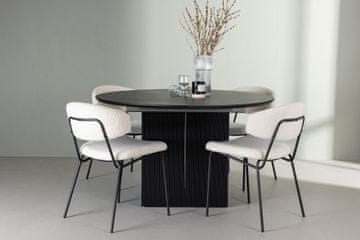 Venture Design AB Blagovaonski set Matilda stol i stolice Chico 130x75 cm crno-bijeli