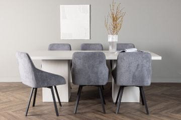 Venture Design AB Set blagovaonskog stola i stolica 200x90x75 cm stol bijeli i sivi