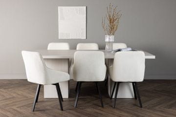 Venture Design AB Set blagovaonskog stola i stolica Olga i Rosie, stol 200x90x75 cm, bijela, bež, crna