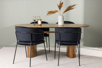 Venture Design AB Set blagovaonskog stola i stolica Isolde i Selma 180x90x75 cm crna i prirodna