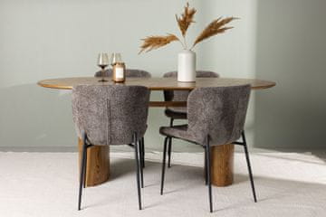 Venture Design AB Set blagovaonskog stola i stolica Isolde blagovaonski stol i Modesto blagovaonska stolica 180x90x75 cm smeđa