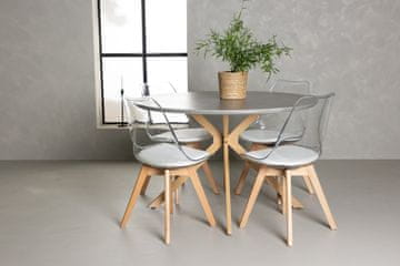 Venture Design AB Blagovaonski set Piazza stol i Edvin stolice Stol 120x75 cm Stolica 50x85x49 cm Siva Prirodna