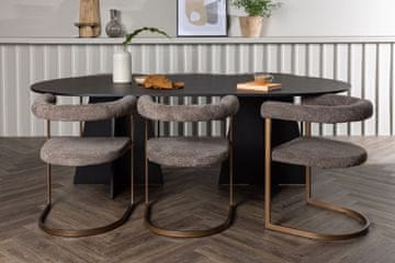 Venture Design AB Blagovaonski set Bootcut ovalni stol za blagovanje i stolice Morning 75x230x115 cm crne boje