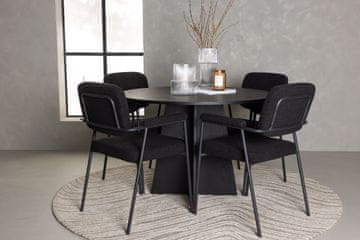Venture Design AB Blagovaonski set Bootcut okrugli stol i stolice Yesterday 110 cm stol Crna