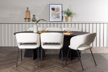 Venture Design AB Set blagovaonskog stola i stolica Bootcut ovalni stol i dnevne stolice 75x230x115 cm crna bijela