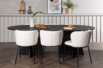 Venture Design AB Set blagovaonskog stola i stolica Bootcut Oval i Edina 75x230x115 cm Crna Bijela