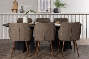 Venture Design AB Set blagovaonskog stola i stolica Bootcut Oval i Tomorrow 75x230x115 cm Crno smeđa