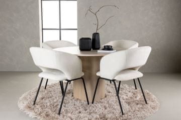 Venture Design AB Set blagovaonskog stola i stolica Olivia Day, stol 110x75 cm, stolica 66x86x66 cm, bijeli prani, offwhite, crna