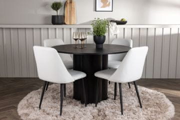 Venture Design AB Blagovaonski set Olivia blagovaonski stol i stolica Night, stol 110x75 cm, stolica 56x87x49 cm, crna, bijela