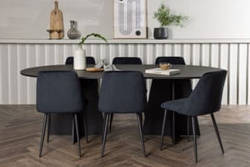 Venture Design AB Blagovaonski set Ovalni blagovaonski stol i noćne blagovaonske stolice 75x230x115 cm Crna