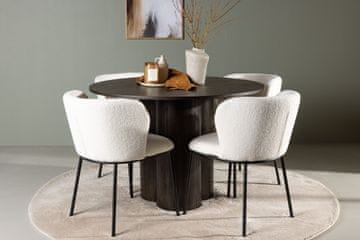 Venture Design AB Blagovaonski set Olivia blagovaonski stol i stolice Edina stol 110x75 cm moka crna i bijela