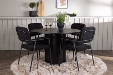 Venture Design AB Blagovaonski set Olivia blagovaonski stol i stolice Yesterday 110x60,5x90 cm crne boje