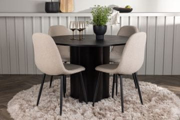 Venture Design AB Blagovaonski set Olivia blagovaonski stol i Polar stolice za blagovanje 110x75 cm stol Crna i Bež