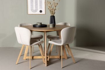 Venture Design AB Set blagovaonskog stola i stolica Yakidon Lilja, stol 120x75 cm, stolica 50x80x48 cm, smeđa bež