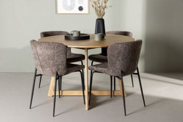 Venture Design AB Set blagovaonskog stola i stolica Yakidon Modesto, stol 120x75 cm, stolice 54x79,5x48 cm, smeđa