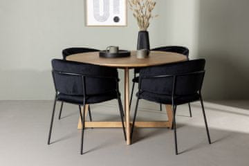 Venture Design AB Set blagovaonskog stola i stolica Yakidon Selma, stol 120x75 cm, stolica 58x82x54 cm, smeđa, crna