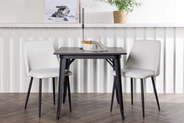 Venture Design AB Set blagovaonskog stola i stolica Tempe Night 75x80x80 cm Crno Bijela