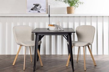 Venture Design AB Set blagovaonskog stola i stolica Tempe i Lilja 80x80x75 cm crna i bež