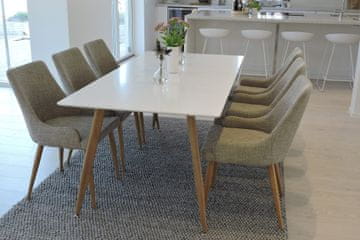 Venture Design AB Set blagovaonskog stola i stolica Polar i Plaza 180x90x75 cm Bijela Siva