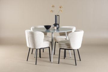 Venture Design AB Set blagovaonskog stola i stolica Plaza s stolom Agnes 100x75 cm, siva i bijela