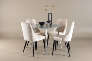 Venture Design AB Set blagovaonskog stola i stolica Plaza s stolom Leone 100x75 cm, sivi i bež