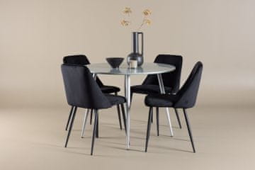 Venture Design AB Set blagovaonskog stola i stolica Plaza s noćnim stolicama, stol 100x75 cm, siva i crna