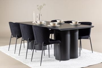 Venture Design AB Blagovaonski set Olivia blagovaonski stol i Modesto blagovaonska stolica 210x100x77 cm crna