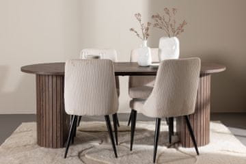 Venture Design AB Blagovaonski set Härön stol za blagovanje s Leone stolicom za blagovanje 200x90x75 cm moka i bež
