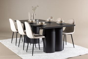 Venture Design AB Blagovaonski set Olivia blagovaonski stol s Polar blagovaonskom stolicom 210x100x77 cm crna i bež