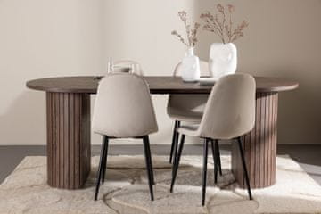 Venture Design AB Blagovaonski set Härön stol za blagovanje s Polar stolicama za blagovanje 200x90x75 cm, moka i bež