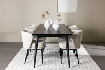 Venture Design AB Blagovaonski set Ellis blagovaonski stol s blagovaonskom stolicom Agnes 230x85x75 cm crni