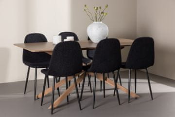 Venture Design AB Blagovaonski set Piazza stol za blagovanje i stolica Polar za blagovanje 180x90x75 cm moka i crna