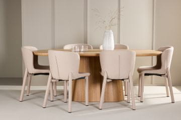 Venture Design AB Set blagovaonskog stola i stolica Stjärnö stol 200x90x76 cm i 6 Astoria stolica, bež