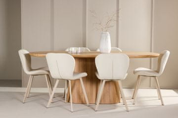 Venture Design AB Set blagovaonskog stola i stolica Stjärnö stol 200x90x76 cm i 6 Lilja stolica, bež