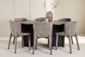 Venture Design AB Set blagovaonskog stola i stolica Strada stol s 6 Astoria stolica 120x74 cm crno-smeđi