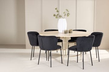 Venture Design AB Blagovaonski set Copenhagen stol s 6 Edina stolica 140x74 cm bijeli patinirani crni