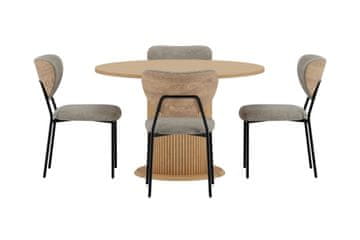 Venture Design AB Set blagovaonskog stola i stolica Reko s 4 leptir stolice, stol 120x76 cm, bež